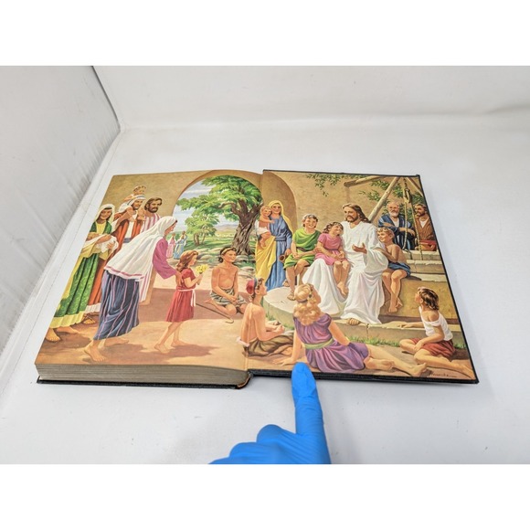 Vintage Golden Treasury of Bible Stories Arthur Spalding Hard Cover Book 1954 - Picture 16 of 16